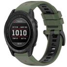 For Garmin Tactix 7 Sports Two-Color Quick Release Silicone Watch Band(Olive Green+Black) - 1