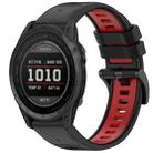 For Garmin Tactix 7 Sports Two-Color Quick Release Silicone Watch Band(Black+Red) - 1