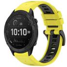 For Garmin Tactix Delta Sports Two-Color Quick Release Silicone Watch Band(Yellow+Black) - 1