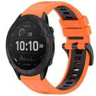 For Garmin Tactix Delta Sports Two-Color Quick Release Silicone Watch Band(Orange+Black) - 1