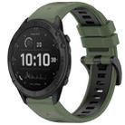 For Garmin Tactix Delta Sports Two-Color Quick Release Silicone Watch Band(Olive Green+Black) - 1