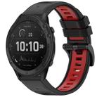 For Garmin Tactix Delta Sports Two-Color Quick Release Silicone Watch Band(Black+Red) - 1