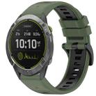 For Garmin Enduro Sports Two-Color Quick Release Silicone Watch Band(Olive Green+Black) - 1