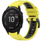 For Garmin Fenix 6X GPS Sports Two-Color Quick Release Silicone Watch Band(Yellow+Black) - 1