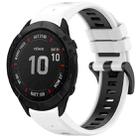 For Garmin Fenix 6X GPS Sports Two-Color Quick Release Silicone Watch Band(White+Black) - 1