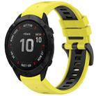 For Garmin Fenix 6X Pro Sports Two-Color Quick Release Silicone Watch Band(Yellow+Black) - 1