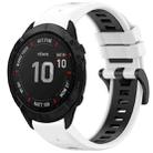 For Garmin Fenix 6X Sapphire GPS Sports Two-Color Quick Release Silicone Watch Band(White+Black) - 1