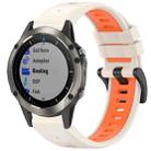 For Garmin Fenix 5X Sapphire / GPS / Plus Sports Two-Color Quick Release Silicone Watch Band(Starlight+Orange) - 1