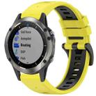 For Garmin Fenix 5X Sapphire / GPS / Plus Sports Two-Color Quick Release Silicone Watch Band(Yellow+Black) - 1
