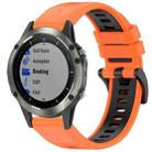 For Garmin Fenix 5X Sapphire / GPS / Plus Sports Two-Color Quick Release Silicone Watch Band(Orange+Black) - 1