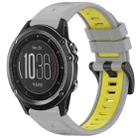 For Garmin Fenix 3 / Fenix 3 HR / Sapphire Sports Two-Color Quick Release Silicone Watch Band(Gray+Yellow) - 1