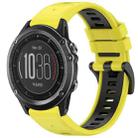 For Garmin Fenix 3 / Fenix 3 HR / Sapphire Sports Two-Color Quick Release Silicone Watch Band(Yellow+Black) - 1