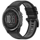 For Garmin Fenix 3 / Fenix 3 HR / Sapphire Sports Two-Color Quick Release Silicone Watch Band(Black+Gray) - 1