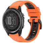 For Garmin Fenix 3 / Fenix 3 HR / Sapphire Sports Two-Color Quick Release Silicone Watch Band(Orange+Black) - 1