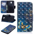 3D Colored Drawing Pattern Horizontal Flip Leather Case for Galaxy J530, with Holder & Card Slots & Wallet(Butterfly) - 1