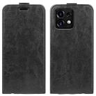 For Motorola Moto X40 Pro R64 Texture Single Vertical Flip Leather Phone Case(Black) - 1