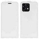 For Motorola Moto X40 Pro R64 Texture Single Vertical Flip Leather Phone Case(White) - 1