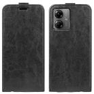 For Motorola Moto G14 R64 Texture Single Vertical Flip Leather Phone Case(Black) - 1