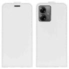 For Motorola Moto G14 R64 Texture Single Vertical Flip Leather Phone Case(White) - 1