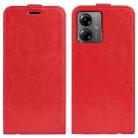 For Motorola Moto G14 R64 Texture Single Vertical Flip Leather Phone Case(Red) - 1