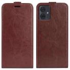 For Motorola Moto G54 R64 Texture Single Vertical Flip Leather Phone Case(Brown) - 1