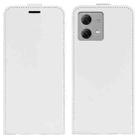 For Motorola Moto G84 R64 Texture Single Vertical Flip Leather Phone Case(White) - 1