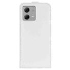 For Motorola Moto G84 R64 Texture Single Vertical Flip Leather Phone Case(White) - 3