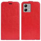 For Motorola Moto G84 R64 Texture Single Vertical Flip Leather Phone Case(Red) - 1