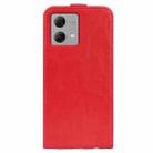 For Motorola Moto G84 R64 Texture Single Vertical Flip Leather Phone Case(Red) - 3