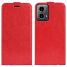 For Motorola Moto G34 R64 Texture Single Vertical Flip Leather Phone Case(Red) - 1