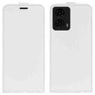 For Motorola Moto G24 R64 Texture Single Vertical Flip Leather Phone Case(White) - 1