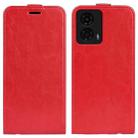 For Motorola Moto G24 R64 Texture Single Vertical Flip Leather Phone Case(Red) - 1