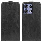 For Motorola Edge 50 Pro R64 Texture Single Vertical Flip Leather Phone Case(Black) - 1