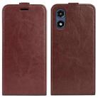 For Motorola Moto G Play 2024 R64 Texture Single Vertical Flip Leather Phone Case(Brown) - 1