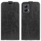 For Motorola Moto G Power 5G 2024 R64 Texture Single Vertical Flip Leather Phone Case(Black) - 1