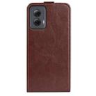 For Motorola Moto G Power 5G 2024 R64 Texture Single Vertical Flip Leather Phone Case(Brown) - 3