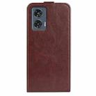 For Motorola Edge 50 Fusion R64 Texture Single Vertical Flip Leather Phone Case(Brown) - 3