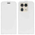 For Motorola Edge 50 Ultra R64 Texture Single Vertical Flip Leather Phone Case(White) - 1