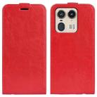 For Motorola Edge 50 Ultra R64 Texture Single Vertical Flip Leather Phone Case(Red) - 1