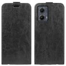 For Motorola Edge 5G 2024 R64 Texture Single Vertical Flip Leather Phone Case(Black) - 1