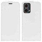 For Motorola Moto G85 5G R64 Texture Single Vertical Flip Leather Phone Case(White) - 1