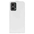 For Motorola Moto G85 5G R64 Texture Single Vertical Flip Leather Phone Case(White) - 3