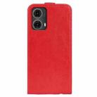 For Motorola Moto G85 5G R64 Texture Single Vertical Flip Leather Phone Case(Red) - 3