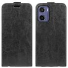 For Motorola Moto E15 R64 Texture Single Vertical Flip Leather Phone Case(Black) - 1