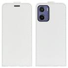 For Motorola Moto E15 R64 Texture Single Vertical Flip Leather Phone Case(White) - 1