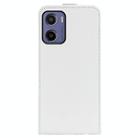 For Motorola Moto E15 R64 Texture Single Vertical Flip Leather Phone Case(White) - 3