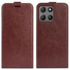 For Motorola Moto G15 R64 Texture Single Vertical Flip Leather Phone Case(Brown) - 1
