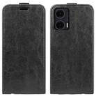 For Motorola Moto G35 R64 Texture Single Vertical Flip Leather Phone Case(Black) - 1