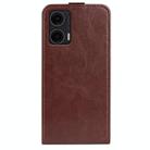 For Motorola Moto G35 R64 Texture Single Vertical Flip Leather Phone Case(Brown) - 3