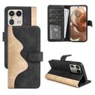 For Motolora Edge 40 Stitching Horizontal Flip Leather Phone Case(Black) - 1